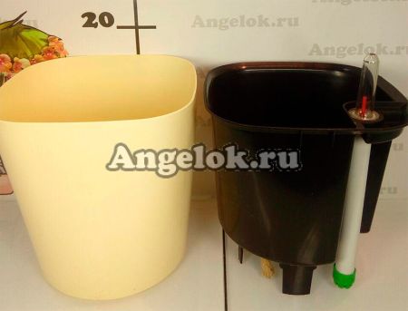 фото Кашпо с автополивом Комфорт бежевый 2,5л от магазина магазина орхидей Ангелок