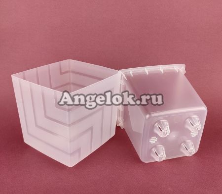 фото Горшок для орхидей квадратный прозрачный 3,3 л от магазина магазина орхидей Ангелок