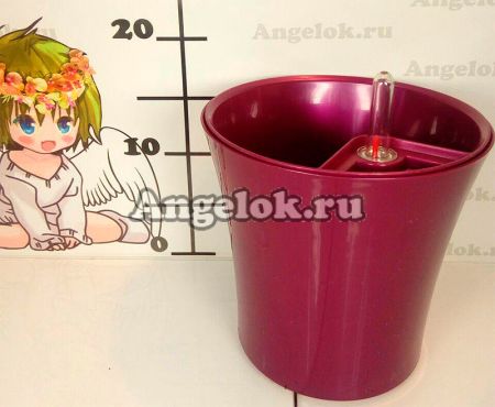 фото Кашпо с автополивом Комфорт круглое бордовое от магазина магазина орхидей Ангелок