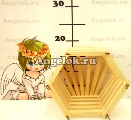 фото Корзинка для орхидей деревянная 6-ти угольная от магазина магазина орхидей Ангелок