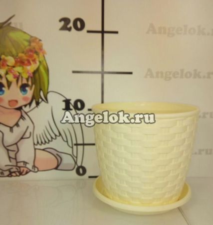 фото Горшок Ротанг-12 с поддоном бежевый от магазина магазина орхидей Ангелок