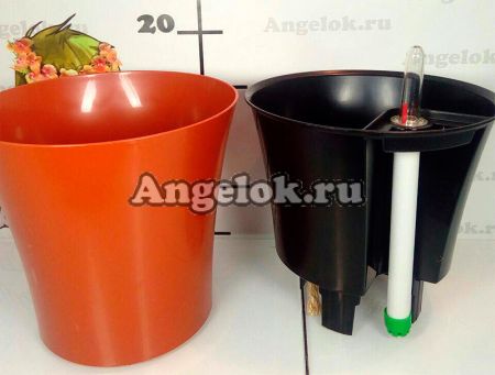 фото Кашпо с автополивом Комфорт круглое глина от магазина магазина орхидей Ангелок