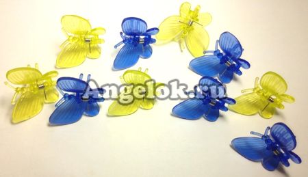 фото Зажим для орхидей Бабочка желтая / зеленая от магазина магазина орхидей Ангелок