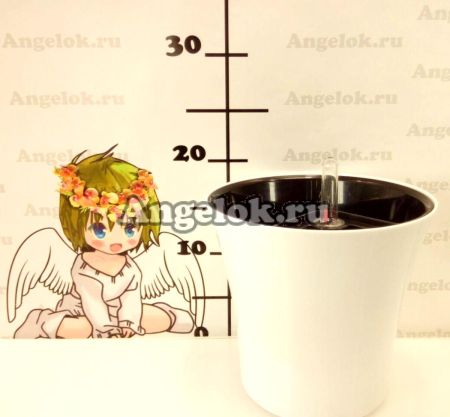 фото Кашпо с автополивом Комфорт круглое белое 2,5л от магазина магазина орхидей Ангелок